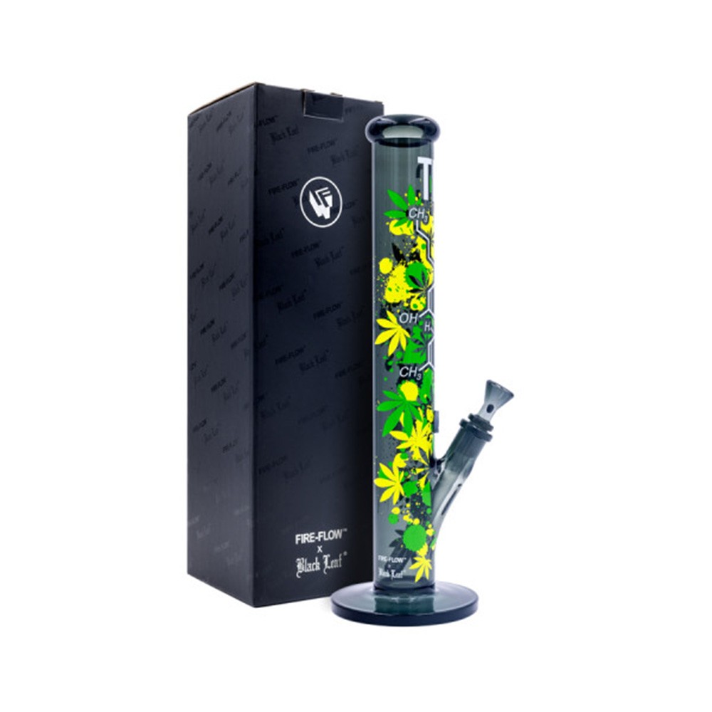 Fire-Flow x Black Leaf • Glass Bong THC Molecule • 40cm