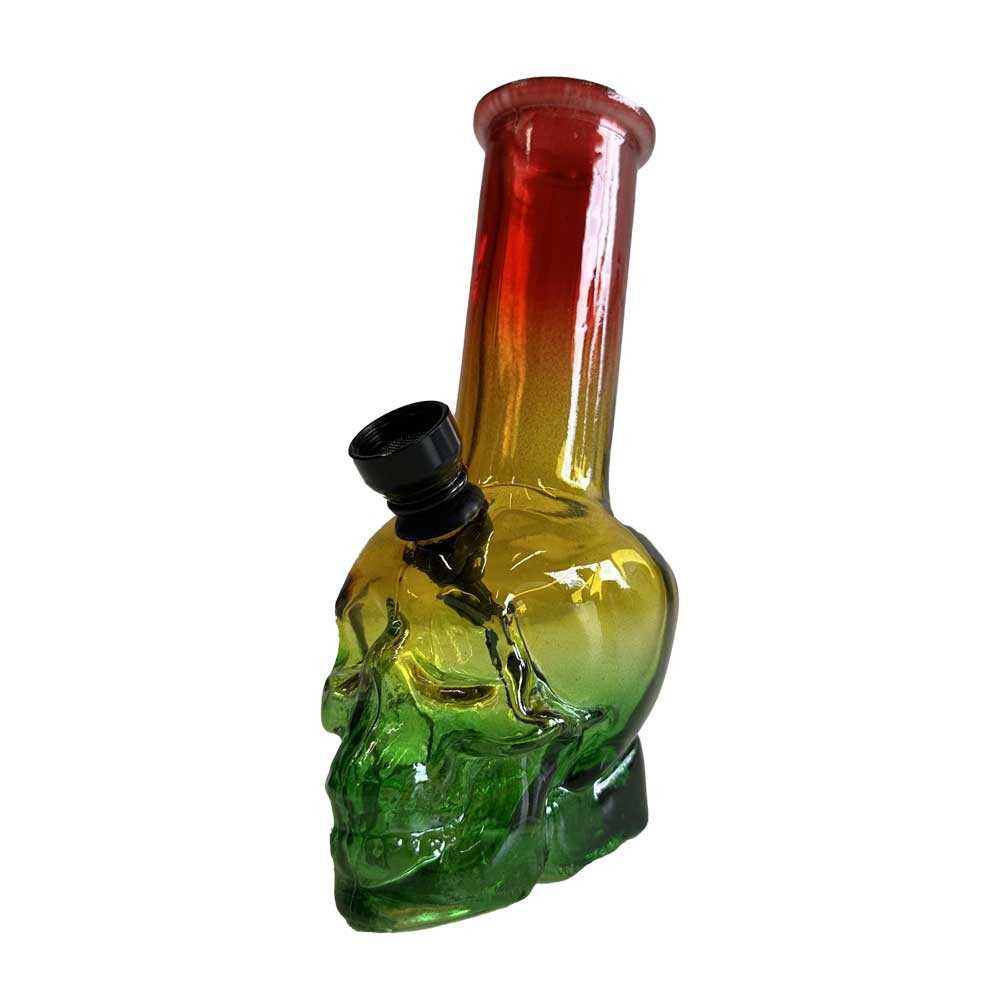 Skull Glass Hookah Rasta • 15cm Skull Glass Hookah Rasta • 15cm