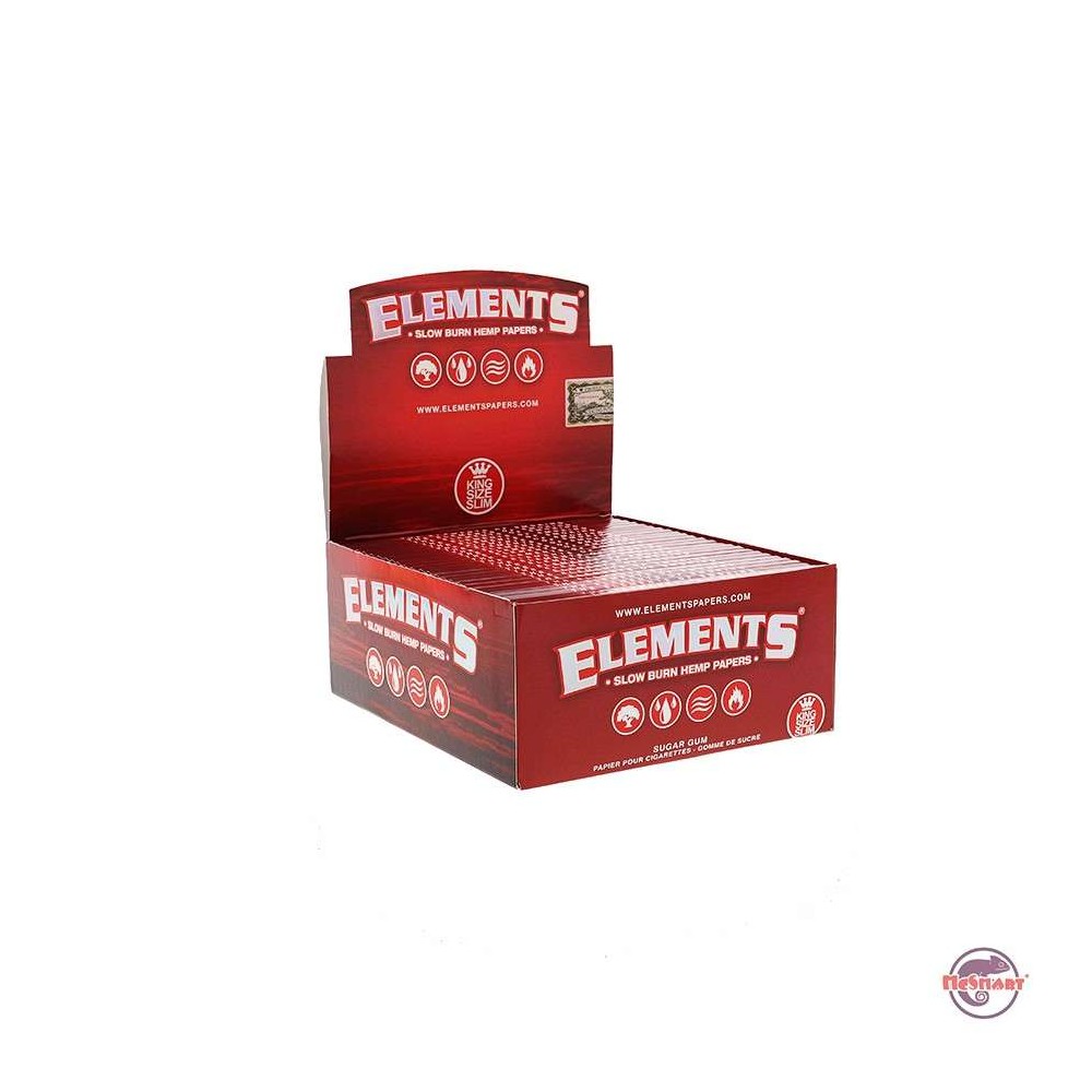 Elements Red (Hemp) • KS Slim • 50 pks a Box 33L