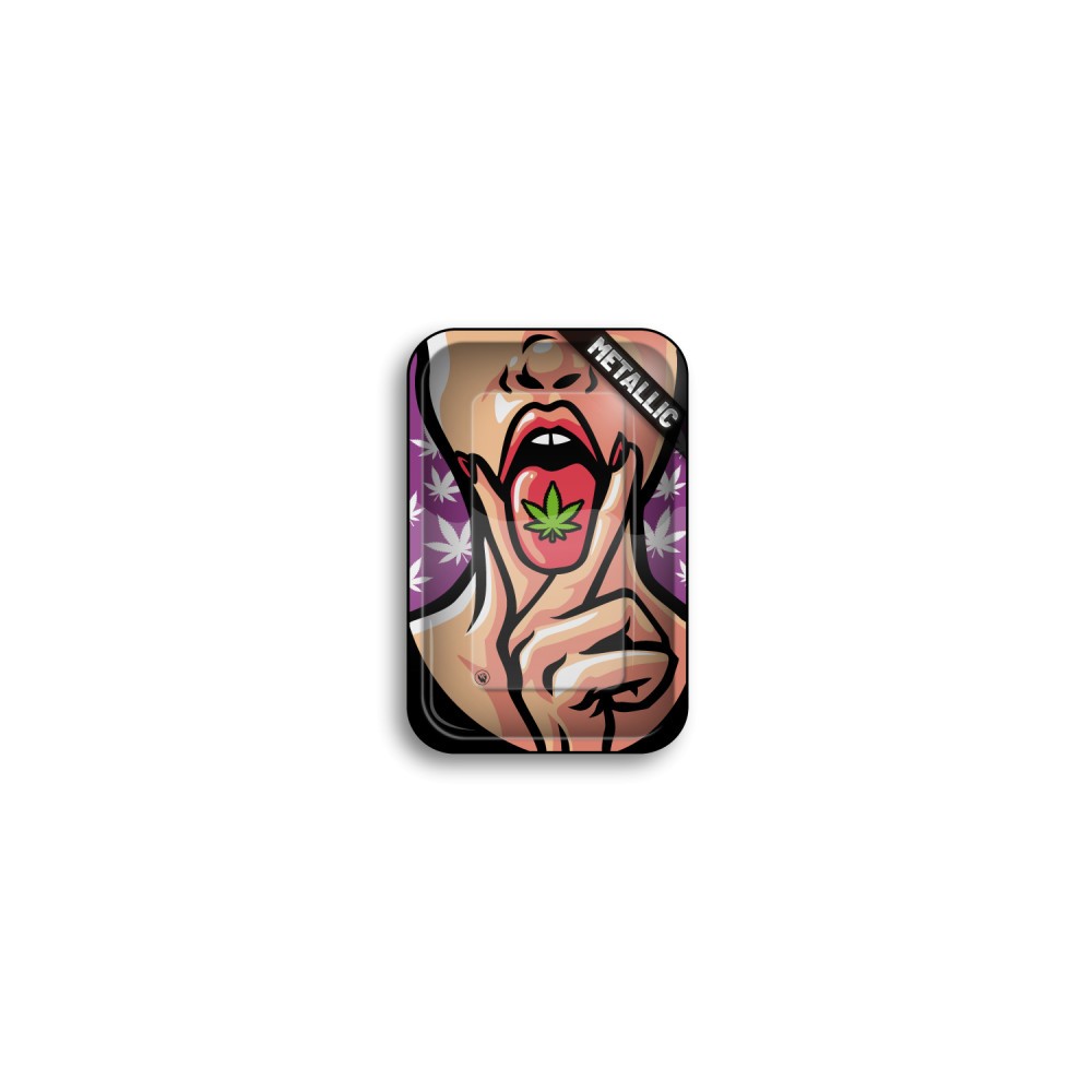 Metal Rolling Tray • 420 Girl • 1/4 • 275 mm x 175 mm